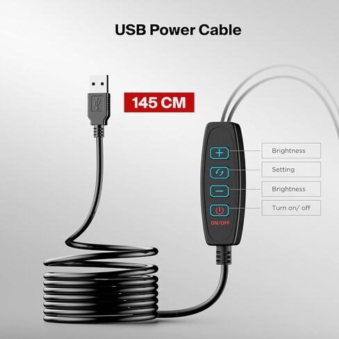 مصابيح مساعدة مجهر Elikliv Gooseneck متوافقة مع جميع المجاهر الرقمية، مرنة 360 درجة و10 مستويات سطوع قابلة للتعديل in Kuwait