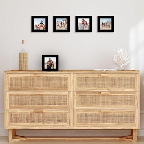 Americanflat 3x5 Picture Frame with Polished Plexiglass - Set of 5 - Galleria Collection - Gallery Wall Frame Set for Tabletop and Wall Display - Black in Kuwait