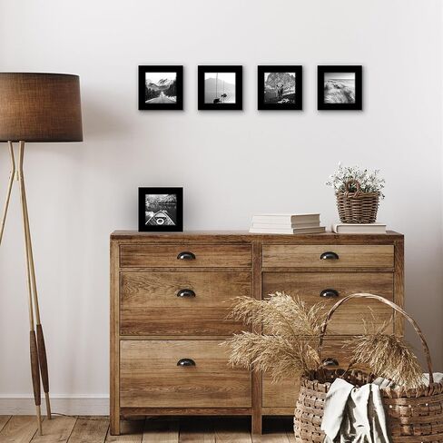 Americanflat 3x5 Picture Frame with Polished Plexiglass - Set of 5 - Galleria Collection - Gallery Wall Frame Set for Tabletop and Wall Display - Black in Kuwait