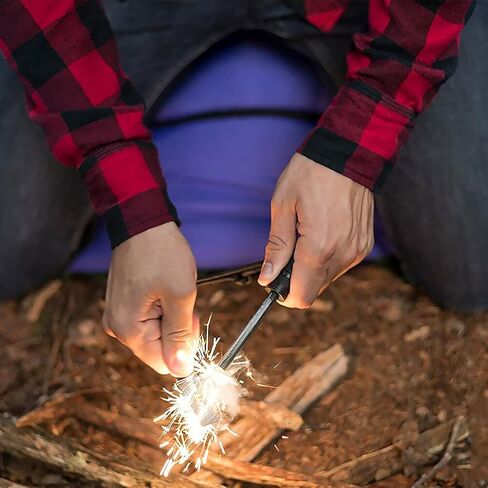 SLTG2020 Fire Starter with Compass, Paracord and Whistle – Waterproof Flint Fire Steel Survival Lighter for Your Camping, Hiking and Backpacking Gear All-Weather Magnesium Ferro Rod in Kuwait