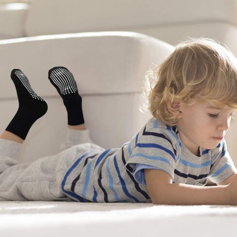 HYCLES Toddler Grip Socks, Non Slip Kid Socks Floor Skid Sock with Gripper for 1-10T Boy Girl 6-12 Months Baby in Saudi Arabia