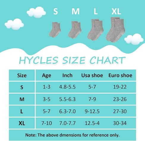 HYCLES Toddler Grip Socks, Non Slip Kid Socks Floor Skid Sock with Gripper for 1-10T Boy Girl 6-12 Months Baby in Saudi Arabia