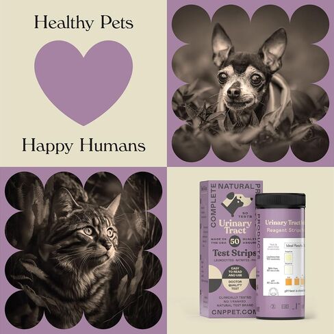 UTI Test Strips for Dogs, Cats, & Pets - 3 in 1-50 Count - Urinary Tract Issues - Test Strips for Pets by Complete Natural Products in Kuwait