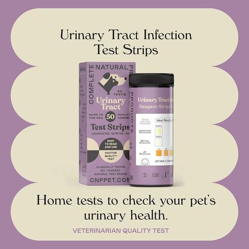 UTI Test Strips for Dogs, Cats, & Pets - 3 in 1-50 Count - Urinary Tract Issues - Test Strips for Pets by Complete Natural Products in Kuwait