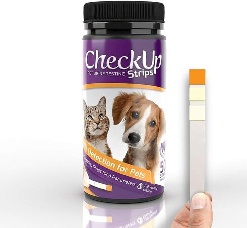شرائط اختبار البول للقطط والكلاب من CheckUp UTI - اكتشاف درجة الحموضة والنيتريت وخلايا الدم البيضاء × 50 in Kuwait