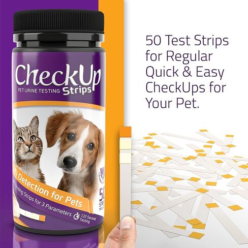 شرائط اختبار البول للقطط والكلاب من CheckUp UTI - اكتشاف درجة الحموضة والنيتريت وخلايا الدم البيضاء × 50 in Kuwait