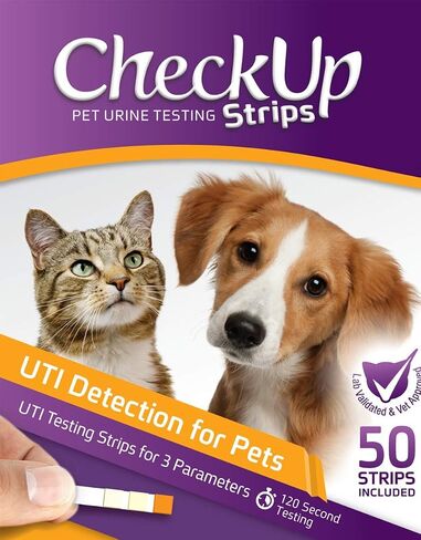 شرائط اختبار البول للقطط والكلاب من CheckUp UTI - اكتشاف درجة الحموضة والنيتريت وخلايا الدم البيضاء × 50 in Kuwait