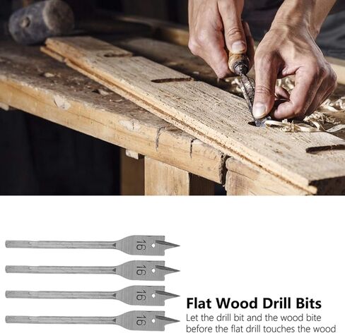 4Pcs Flat Wood Drill Bits Hole Opener High Carbon Steel DIY Drilling Tools Set 16mm Woodworking Three-Point Drill Hole Opener Hand Tools Hardware,Hole Saw in Saudi Arabia