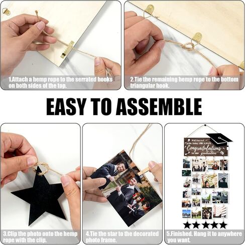 Ptyfavor 2023 هدايا التخرج لها - إطار صورة صديق التخرج عرض معلق مع سلسلة أضواء لتزيين حفلات التخرج من المدرسة الثانوية in Kuwait