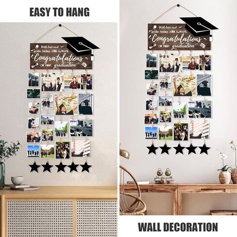 Ptyfavor 2023 هدايا التخرج لها - إطار صورة صديق التخرج عرض معلق مع سلسلة أضواء لتزيين حفلات التخرج من المدرسة الثانوية in Kuwait