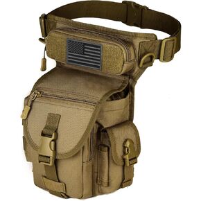 SunForMorning Tactical Drop Leg Bag Waterproof Military Tool Fanny Thigh Pack Outdoor Bike Cycling Hiking Thigh Bag (Black)