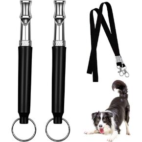 2pcs Ultrasonic Stainless Steel Dog Whistle to Stop Barking, Professional Dog Training & Behavior Aids for Small Medium Large Dogs, Adjustable Dog Whistle with Lanyard Strap to Make Dogs Come to You in Kuwait