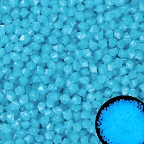 850pc Diamond Shaped Glow in The Dark Rocks Outdoor Decorative Stones Luminous Stone Glow Rocks Small Luminous Pebbles for Fish Tank Aquarium Bonsai Yard Decor,White