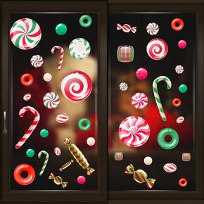 WALPLUS 220 Pcs Christmas Window Clings for Glass Christmas Decorations Clearance Snowflakes Christmas Reusable Removable Window Stickers for Kids Holiday Window Clings Living Room White Christmas in Kuwait