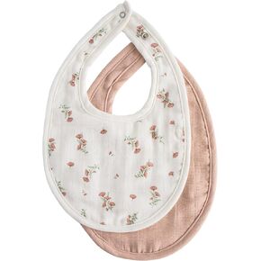 mushie Muslin Baby Bib | Soft Cotton for Drips, Drools & Feedings | Adjustable Fit | 2 Pack in Saudi Arabia