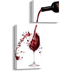 Wine Wall Decor for Kitchen Modern Kitchen Wall Art Dinning Room Wall Decor 2 Panels Wine Canvas Art for Home Kitchen Decoration