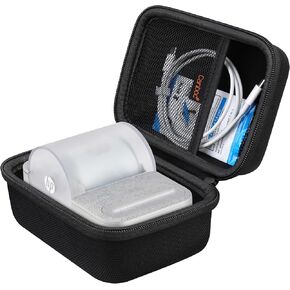 Canboc Carrying Case Compatible with HP Sprocket Panorama Instant Portable Color Label & Photo Printer, Mesh Pocket fit Zink Paper, USB Cable, Black (Case Only)