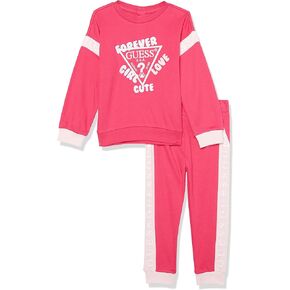 GUESS baby-girls Organic Interlock Logo Sweatshirt and Sweatpants in Kuwait