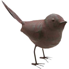 تمثال صغير من Colonial Tin Works للديكور المنزلي لطيف على شكل طائر سونغ بيرد سونغ بيرد، مقاس 5.5 بوصة × 4 بوصة × 2 بوصة، صدئ/بني (Ser of 1)