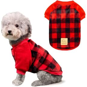 cyeollo Dog Sweater Buffalo Plaid Dog Flannel Winter Sweatshirt Coats Pink Dog Clothes for Small Dogs Size XL