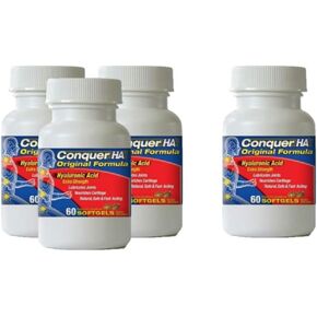 Conquer HA Original Form Hyaluronic Acid Pack of 4, Improve Mobility, Flexibility - 60 softgel Caps in Saudi Arabia