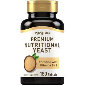 أقراص بايبينج روك للخميرة الغذائية | 180 عدد | معزز بفيتامين ب12 | مجمع بريميوم | مكمل نباتي | غير معدّل وراثيًا، وخالي من الغلوتين in Kuwait