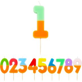 Talking Tables Orange and Pink Number 2 Candle for Cakes | Birthday Cake Topper Decorations for Kids Party, Boys, Girls 2nd, 21st Party, Anniversary, Milestone