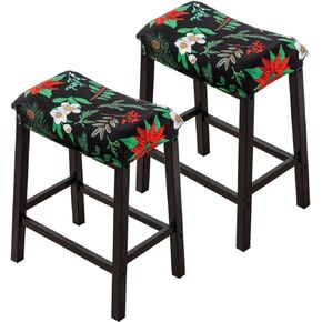Bifaunvogel Bar Stool Cover Rectangle Set of 2 Printed Stretch Counter Height Bar stools Slipcovers Saddle Stool Slipcover Bench Seat Protector Backless Bar Stools Covers for Kitchen Counter #8