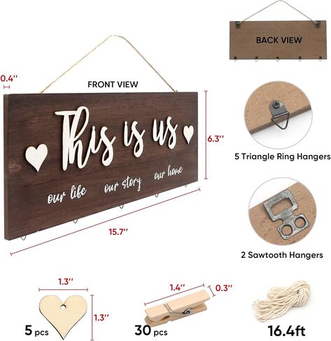 إطارات صور مجمعة من SELEAD للأطفال والعائلة، مقاس 10.16 سم × 15.24 سم و10.16 سم × 10.16 سم، مجموعة إطارات صور من الخشب الصلب الريفي، غرفة النوم، غرفة المعيشة in Kuwait