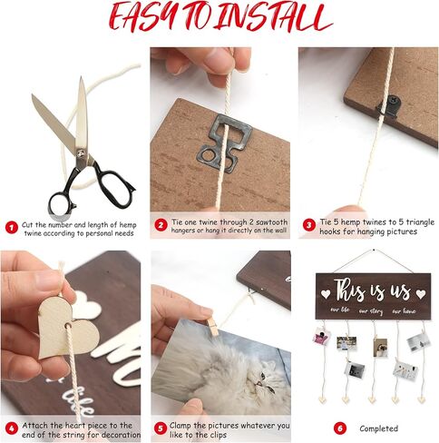 إطارات صور مجمعة من SELEAD للأطفال والعائلة، مقاس 10.16 سم × 15.24 سم و10.16 سم × 10.16 سم، مجموعة إطارات صور من الخشب الصلب الريفي، غرفة النوم، غرفة المعيشة in Kuwait