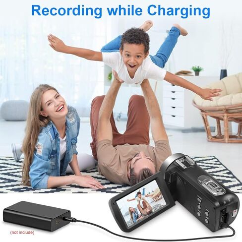 كاميرا فيديو KOMERY، 4K 60FPS 56MP، إصدار ليلي بالأشعة تحت الحمراء، شاشة قلاب 16X تكبير واي فاي، كاميرا تسجيل فيديو يوتيوب مع بطاريتين 2.4 جيجا للتحكم عن بعد in Kuwait