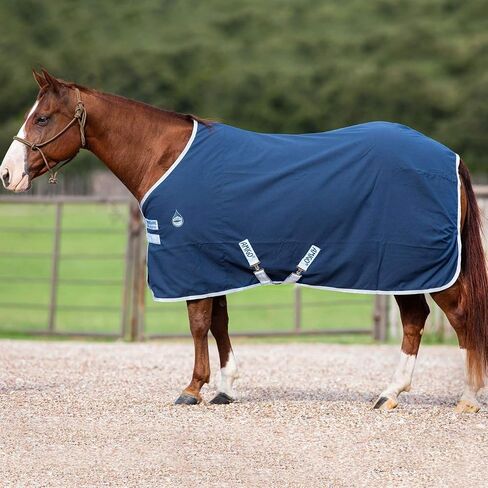 Horseware Ireland Amigo Stable Sheet X Sur Poly Navy/Silver 81_6'9" in Saudi Arabia