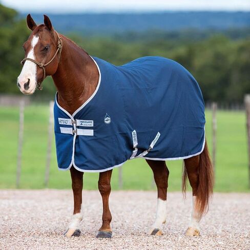 Horseware Ireland Amigo Stable Sheet X Sur Poly Navy/Silver 81_6'9" in Saudi Arabia