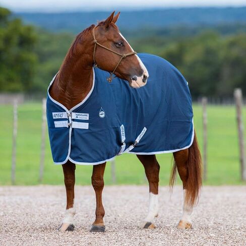 Horseware Ireland Amigo Stable Sheet X Sur Poly Navy/Silver 81_6'9" in Saudi Arabia