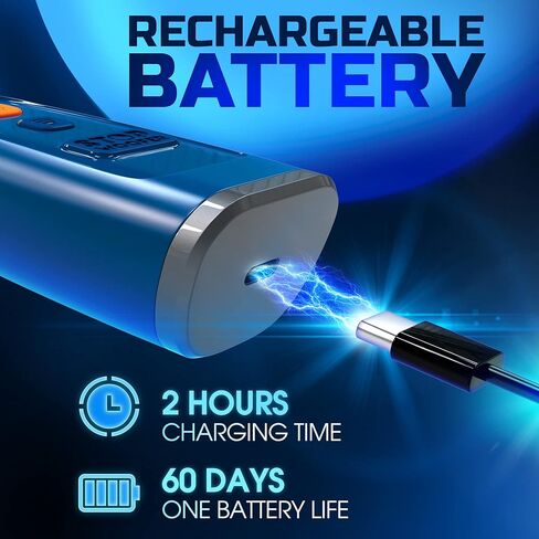 ستوب ووفر جهاز التحكم في نباح الكلاب - جهاز مضاد للنباح للكلاب S/M/L - 4 اوضاع تدريب وردع - صافرة كلب بالموجات فوق الصوتية قابلة لاعادة الشحن لوقف النباح حتى 16.4 قدم، امنة للبشر والكلاب (ازرق) in Kuwait