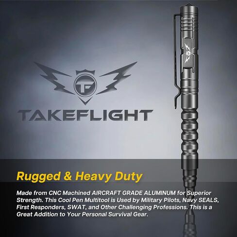 TF TAKEFLIGHT مدافع القلم التكتيكي، هدايا عيد الميلاد للرجال، أداة متعددة لـ EDC والدفاع عن النفس، هدية رائعة للأب والصديق، هدايا عيد ميلاد له، مواد تخزين للبالغين in Kuwait
