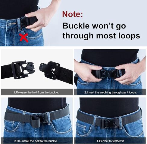 Weafonty Men's Magnetic Buckle Quick Release Belts Military Tactical Nylon Men's Waist Belt in Kuwait