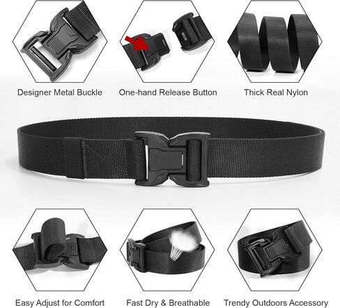 حزام تكتيكي للرجال من BELTROAD أحزمة عمل شبكية من النايلون للرجال حزام عسكري للمشي لمسافات طويلة مع مشبك عالي التحمل سريع التحرير in Kuwait