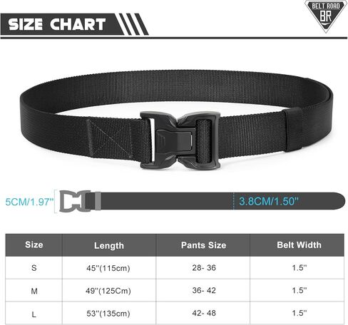 حزام تكتيكي للرجال من BELTROAD أحزمة عمل شبكية من النايلون للرجال حزام عسكري للمشي لمسافات طويلة مع مشبك عالي التحمل سريع التحرير in Kuwait