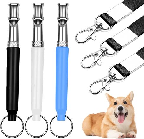 صافرة للكلاب بالموجات فوق الصوتية من كاتست مع حبل قصير، جهاز استدعاء احترافي للتحكم في النباح والكلاب، صافرة تدريب للكلاب، 3 قطع in Kuwait