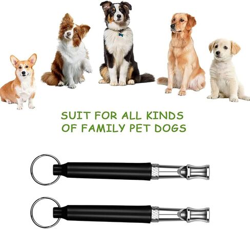 2pcs Ultrasonic Stainless Steel Dog Whistle to Stop Barking, Professional Dog Training & Behavior Aids for Small Medium Large Dogs, Adjustable Dog Whistle with Lanyard Strap to Make Dogs Come to You in Kuwait