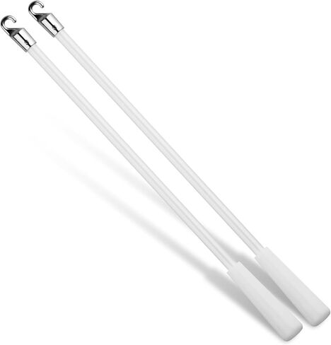 عصا عمياء مقاس 12 بوصة، استبدال عصا الستائر الرأسية بخطاف ومقبض، قضبان إمالة أعمى للنافذة من الألياف الزجاجية البيضاء، قطع غيار عصا الستائر، عصا ستارة عصا إمالة أعمى للنافذة in Kuwait