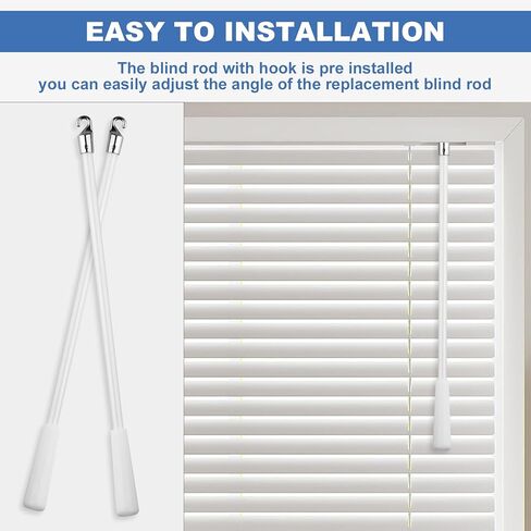عصا عمياء مقاس 12 بوصة، استبدال عصا الستائر الرأسية بخطاف ومقبض، قضبان إمالة أعمى للنافذة من الألياف الزجاجية البيضاء، قطع غيار عصا الستائر، عصا ستارة عصا إمالة أعمى للنافذة in Kuwait