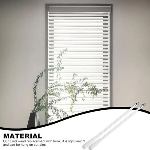 عصا عمياء مقاس 12 بوصة، استبدال عصا الستائر الرأسية بخطاف ومقبض، قضبان إمالة أعمى للنافذة من الألياف الزجاجية البيضاء، قطع غيار عصا الستائر، عصا ستارة عصا إمالة أعمى للنافذة in Kuwait