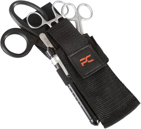 حقيبة أدوات إنقاذ المستجيب الأول للطوارئ من باككان إي إم تي مع مقصات تكتيكية للصدمات، مقص ضمادة، مرقئ، ضوء التلميذ، حقيبة الحافظة - مجموعة طوارئ متعددة الأغراض in Kuwait