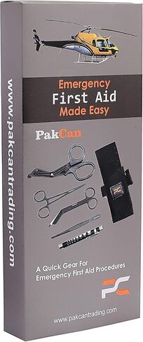 حقيبة أدوات إنقاذ المستجيب الأول للطوارئ من باككان إي إم تي مع مقصات تكتيكية للصدمات، مقص ضمادة، مرقئ، ضوء التلميذ، حقيبة الحافظة - مجموعة طوارئ متعددة الأغراض in Kuwait