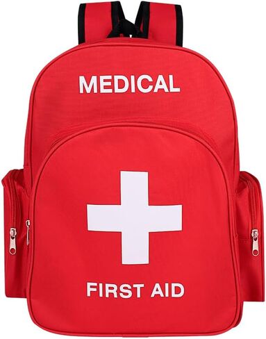 Red Emergency Bag First Aid Backpack Empty Medical First Aid Bag Treatment First Responder Trauma Bags for Camping Cycling Outings Daycare in Saudi Arabia