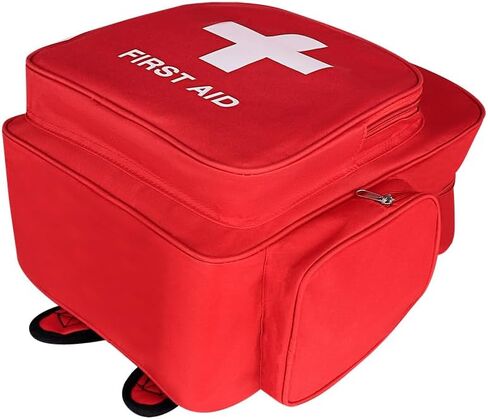 Red Emergency Bag First Aid Backpack Empty Medical First Aid Bag Treatment First Responder Trauma Bags for Camping Cycling Outings Daycare in Saudi Arabia