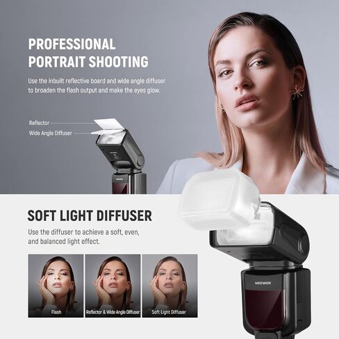 نيوير فلاش سبيدلايت مطور NW645II-C TTL، مصباح يدوي GN58 HSS متوافق مع كانون EOS R6 R5 R3 R M6 850D 800D 760D 750D 650D 600D 7D مارك II 7D 6D 6D مارك II 6D 5D مارك IV/III in Saudi Arabia