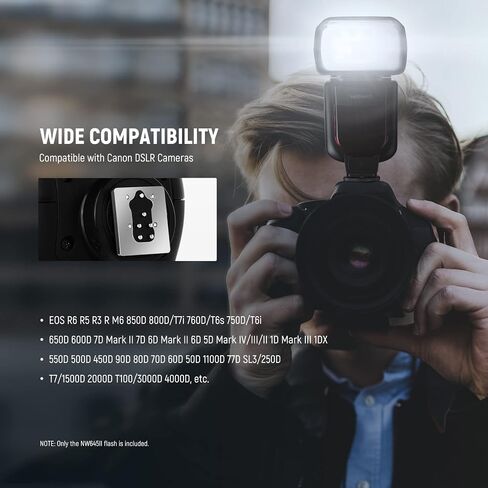 نيوير فلاش سبيدلايت مطور NW645II-C TTL، مصباح يدوي GN58 HSS متوافق مع كانون EOS R6 R5 R3 R M6 850D 800D 760D 750D 650D 600D 7D مارك II 7D 6D 6D مارك II 6D 5D مارك IV/III in Saudi Arabia